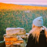 Woman looking out from Coopers Rock Overlook, West Virginia, USA