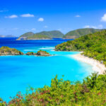 Aerial view of Trunk Bay, St. John, U.S. Virgin Islands