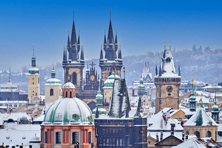 Panoramic View Of The Spires Of Prague, Czechia