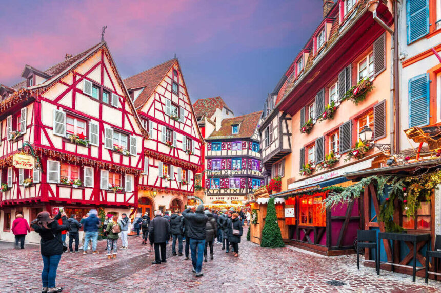 Colmar Old Town In France During Christmas