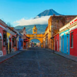 Colonial Street In Antigua Guatemala, Guatemala, Central America