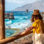 Woman observing El Hierro