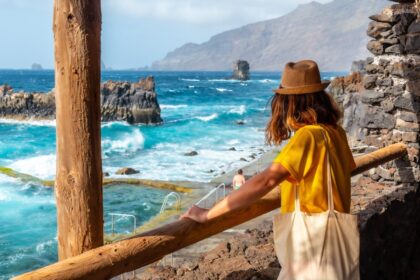 Woman observing El Hierro