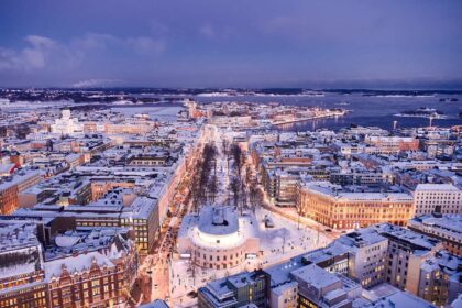 Aerial View Of Helsinki In Winter, Finland