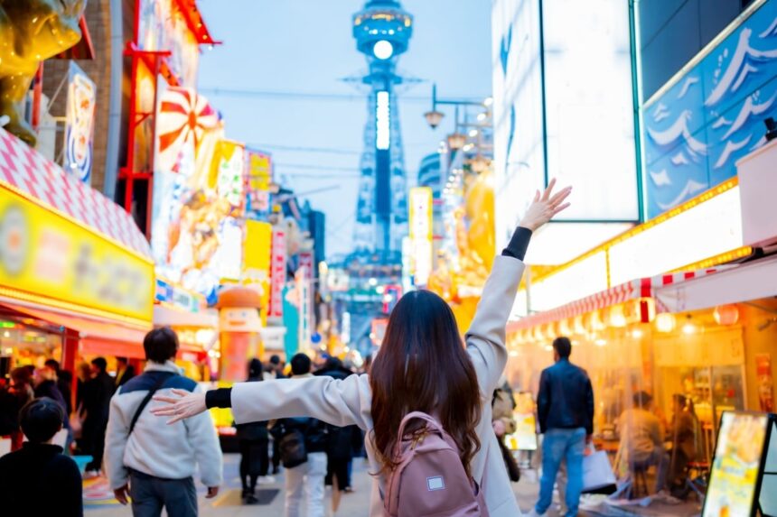 Female traveler in Osaka