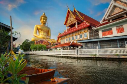 Big seated Buddha statue in Bangkok, Thailand