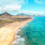 Aerial View Of Porto Santo Beach In Portugal