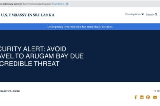 U.S. Issues Urgent “Terrorist Threat Warning” For Americans Traveling in Sri Lanka