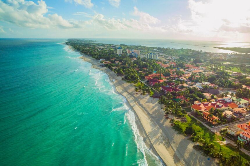 Aerial view of Varadero Beach, Cuba