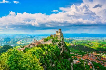 Panoramic View Of San Marino, A Country Surrounded By Italy