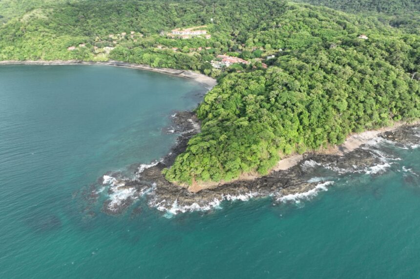 Aerial view of Playa Panama - hidden gem of Costa Rica