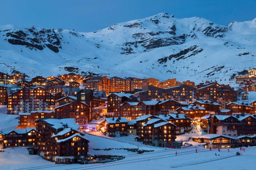 Panoramic View Of An Alpine Town In The French Alps, France