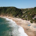 Aerial view of Mazunte, Mexico coast