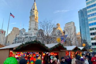 Stalls at Philadelphia Christmas Market