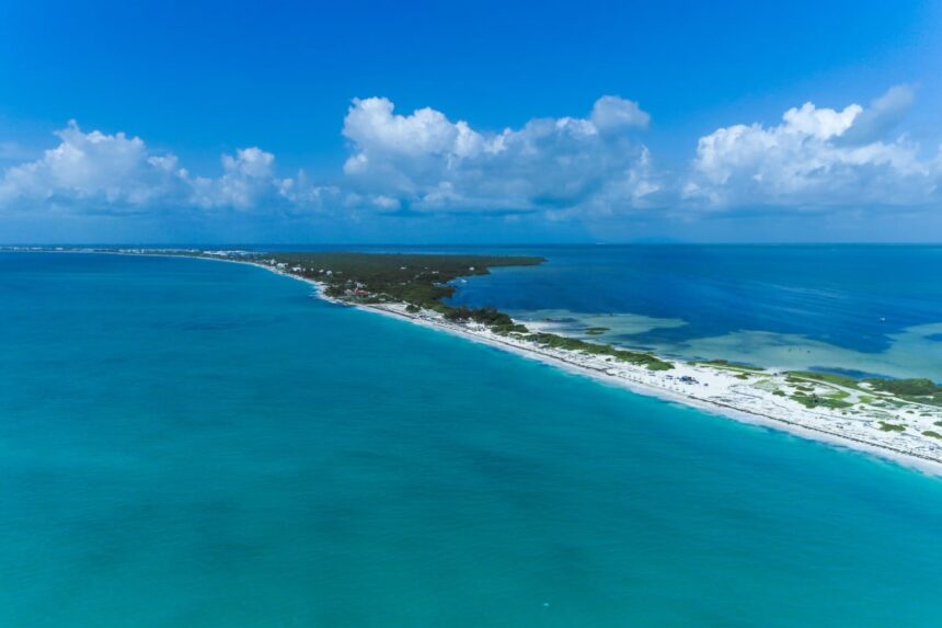 Aerial view of Isla Blanca