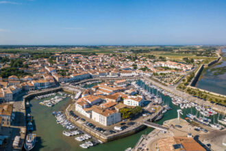Aerial View Of Saint-Martin-de-Re On Ile de Re, France