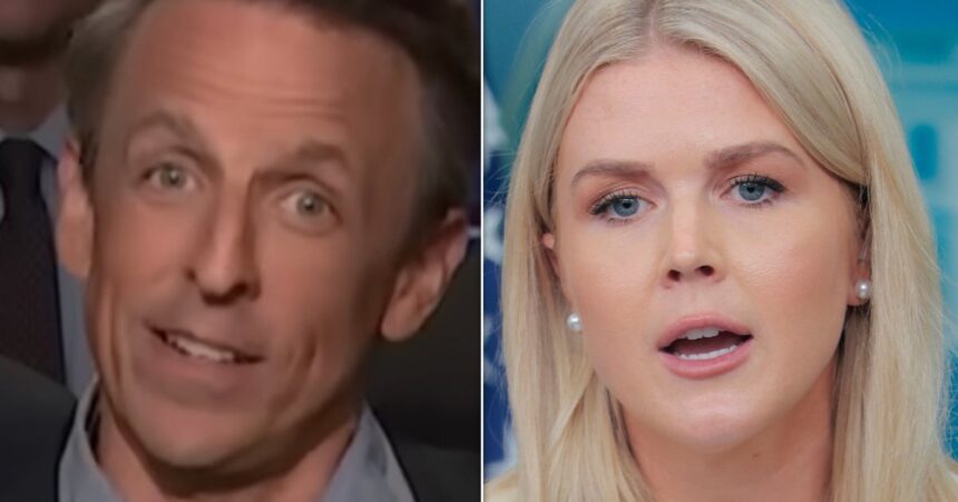 Karoline Leavitt Blows Seth Meyers' Mind In Spoof Presser