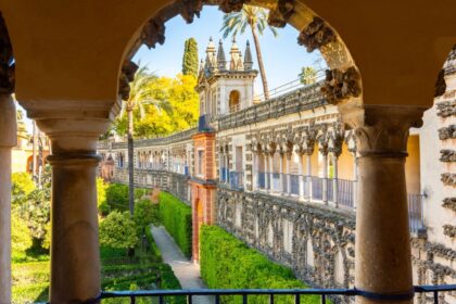 Seville Alcazar gardens in Andalusia, Spain