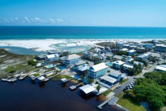 Aerial view of Grayton Beach community