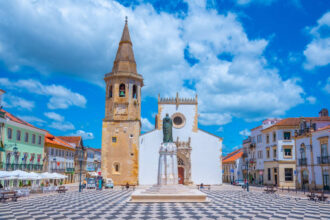 The Main Square In Tomar, Portugal