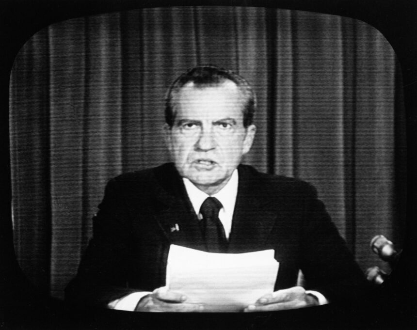 August 8, Nixon announces his resignation
