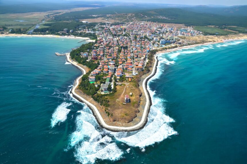Aerial view of Promorsko, Bulgaria