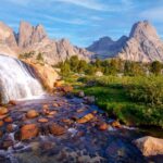 Cirque Waterfall in Wyoming mountain range