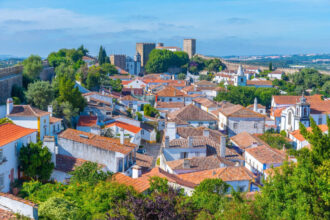 Panoramic View Of Obidos, Portugal