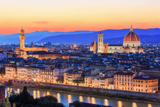 Florence Skyline Seen From Above, Italy
