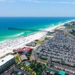 Aerial view of Pensacola white-sand coastline