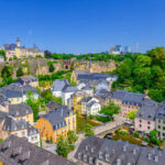 Panoramic View Of The Grund In Luxembourg City, Luxembourg, Central Europe