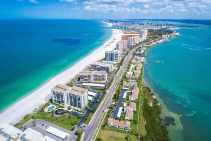 Aerial View Of The Beach Strip In St Petersburg, Florida