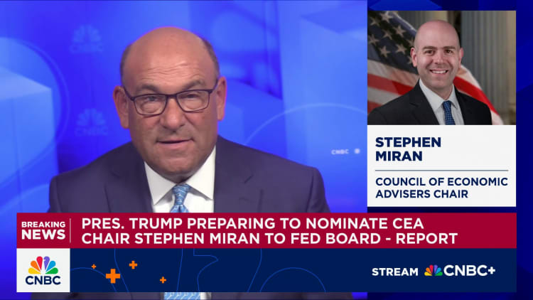 Trump to nominate economic advisor Stephen Miran to be new Fed governor, replacing Kugler