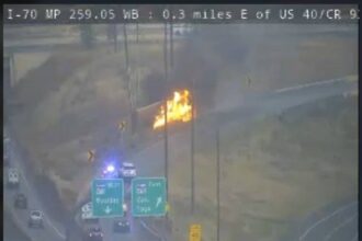Box truck catches fire, highway ramps close near Golden