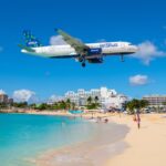 JetBlue flying low  in St. Maarten