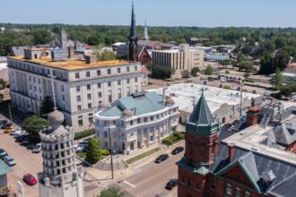 Panoramic view of downtown Vicksburg, MS