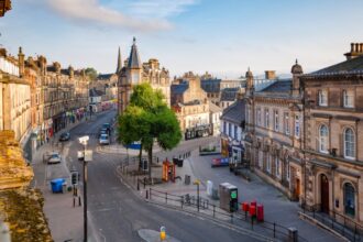 Stirling, Scotland townscape in spring