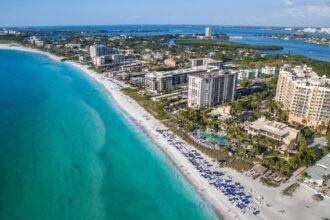 Shores of Lido Key, FL on nice day