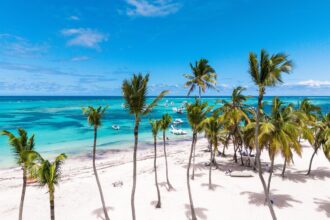 Paradisal white-sand beach in Punta Cana