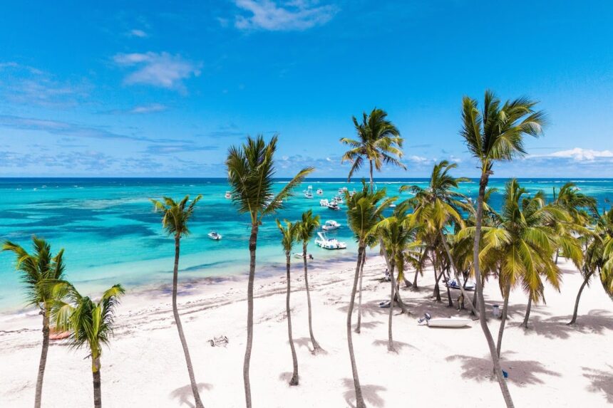 Paradisal white-sand beach in Punta Cana
