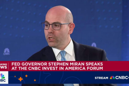 Fed's Miran sees China trade tensions as a further reason for quick interest rate cuts