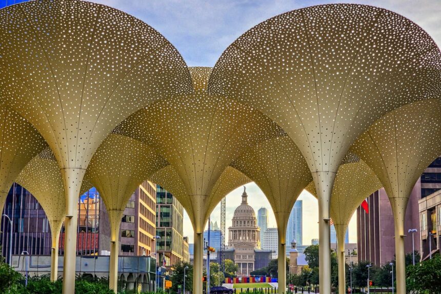 View of Texas Capitol from The Blanton Museum of Art - Austin, TX