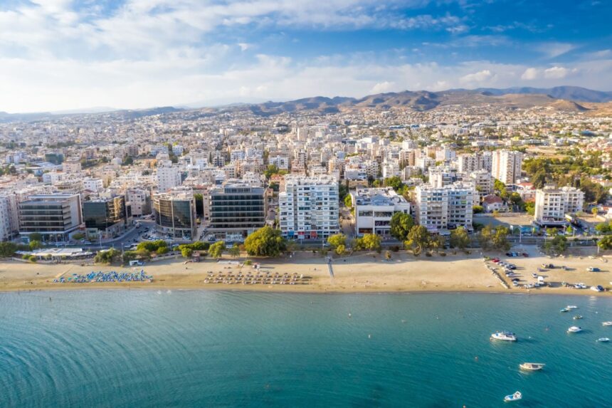 Cityscape and golden shores of Limassol, Cyprus