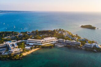 Aerial view of Negril, Jamaica resorts