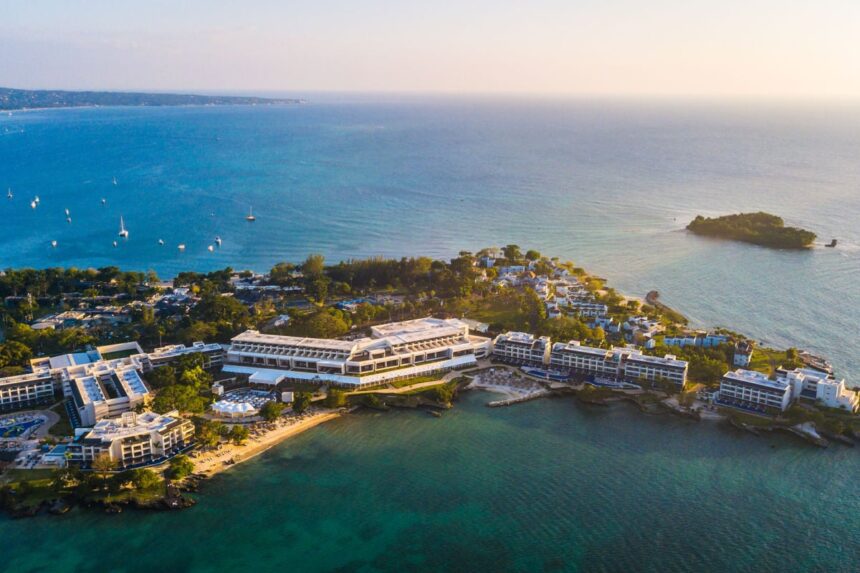 Aerial view of Negril, Jamaica resorts