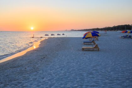 Sunset over Biloxi beach