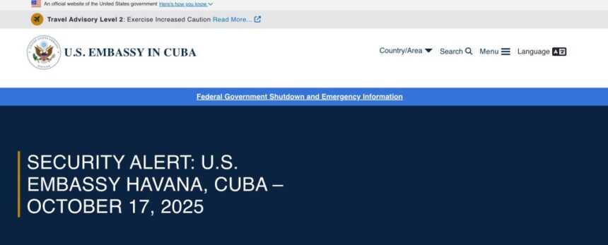 U.S. Embassy In Cuba Issues Travel Alert Over Security