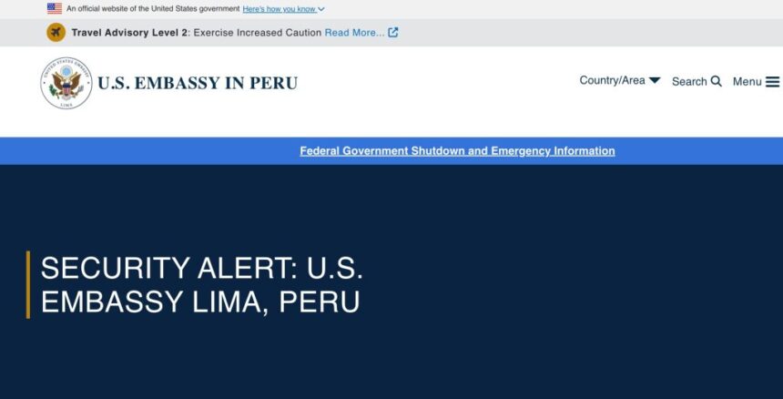 U.S. Embassy In Peru Issues Security Alert Amid State of Emergency