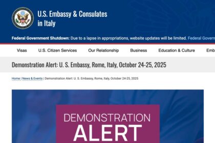 U.S. Embassy in Italy Issues Travel Warning Over Large Demonstrations in Rome