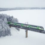 Train in snow in Finland